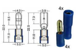 4 X Rundstecker Und 4 X 152.111-0